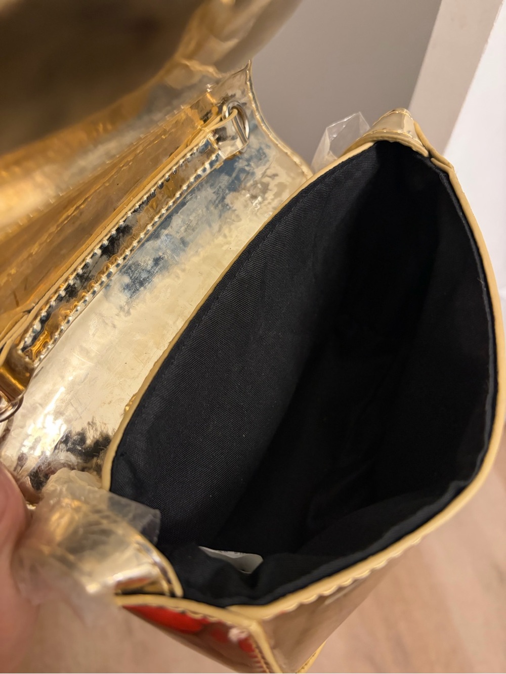 Gold Rhinestone Accent Mini Shoulder Bag - Picture 4 of 4